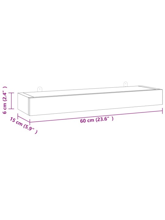 Nástěnné police 2 ks 60 x 15 x 4 cm masivní teakové dřevo