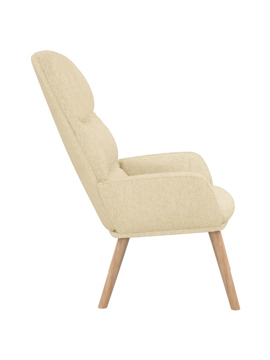 Relaxační křeslo krémové textil