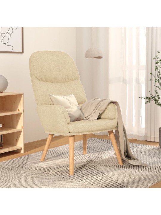 Relaxační křeslo krémové textil