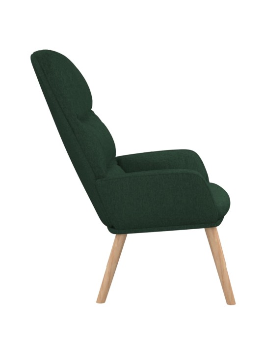 Relaxační křeslo tmavě zelené textil