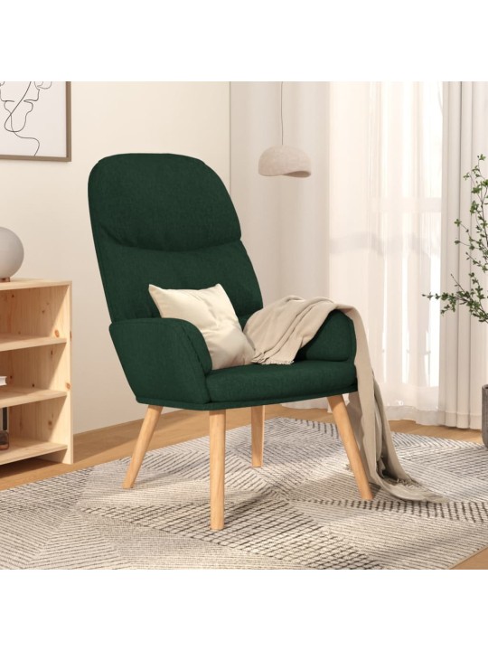 Relaxační křeslo tmavě zelené textil