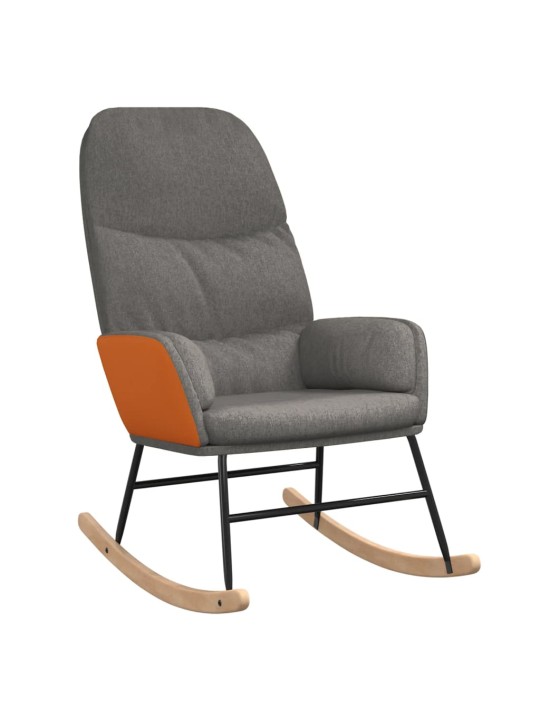 Houpací křeslo světle šedé textil