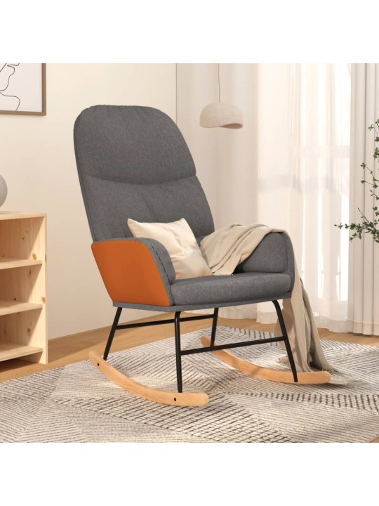 Houpací křeslo světle šedé textil