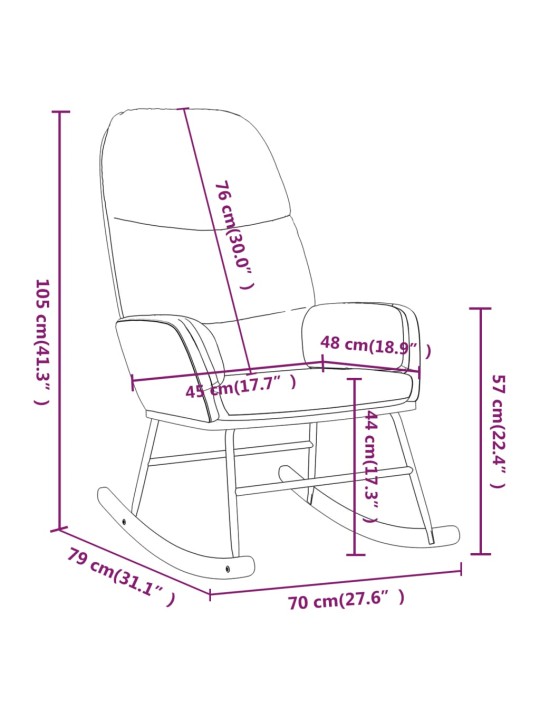 Houpací křeslo krémově bílé textil