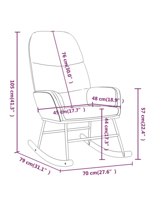 Houpací křeslo modré textil