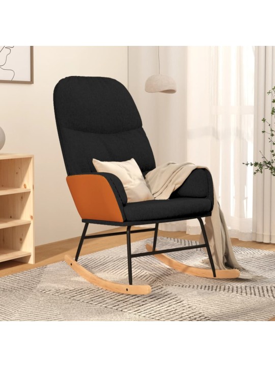Houpací křeslo černé textil
