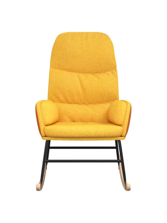 Houpací křeslo hořčicově žluté textil