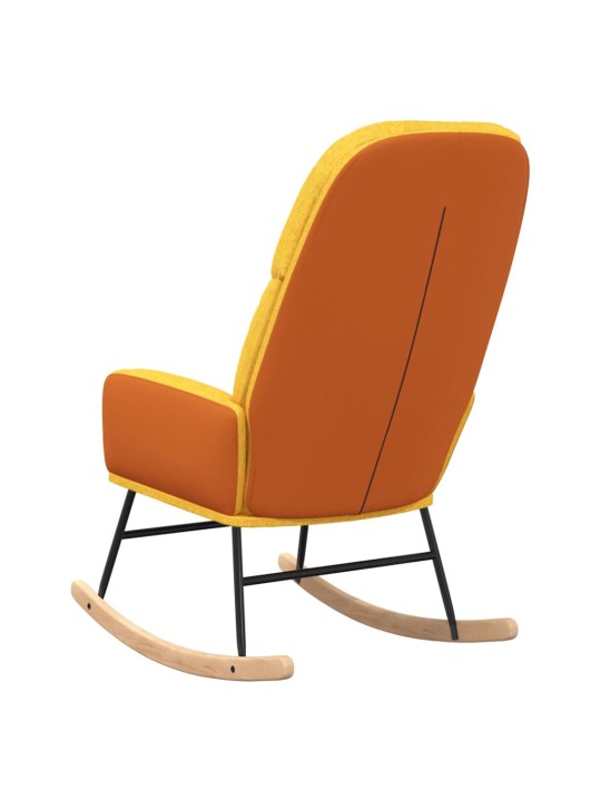 Houpací křeslo hořčicově žluté textil