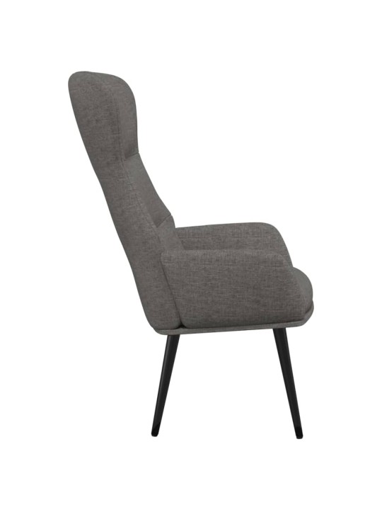 Relaxační křeslo světle šedé textil