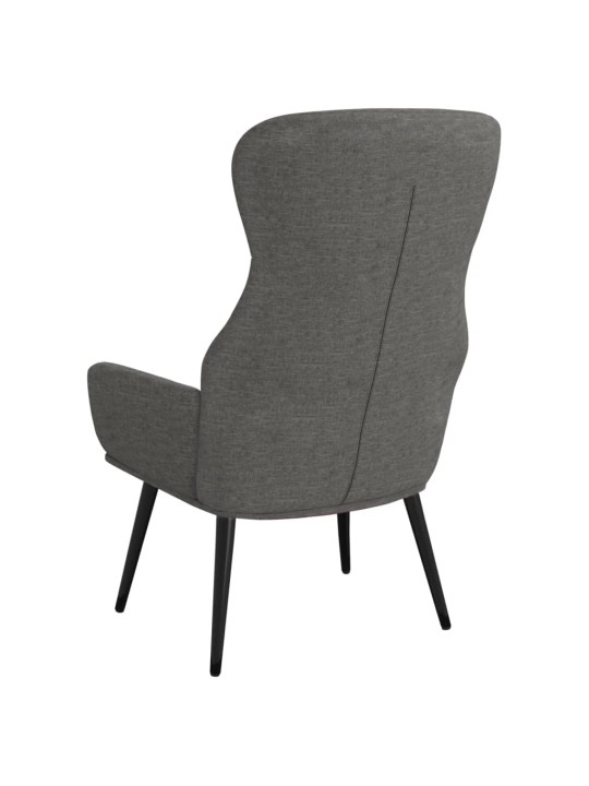 Relaxační křeslo světle šedé textil