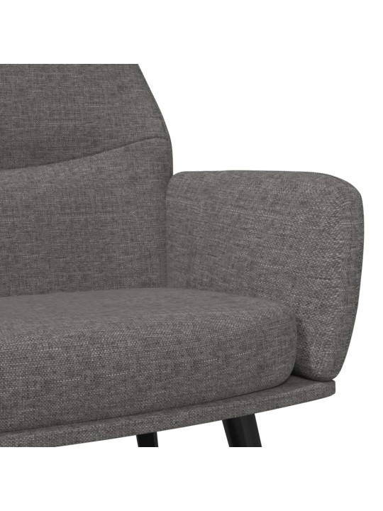 Relaxační křeslo světle šedé textil