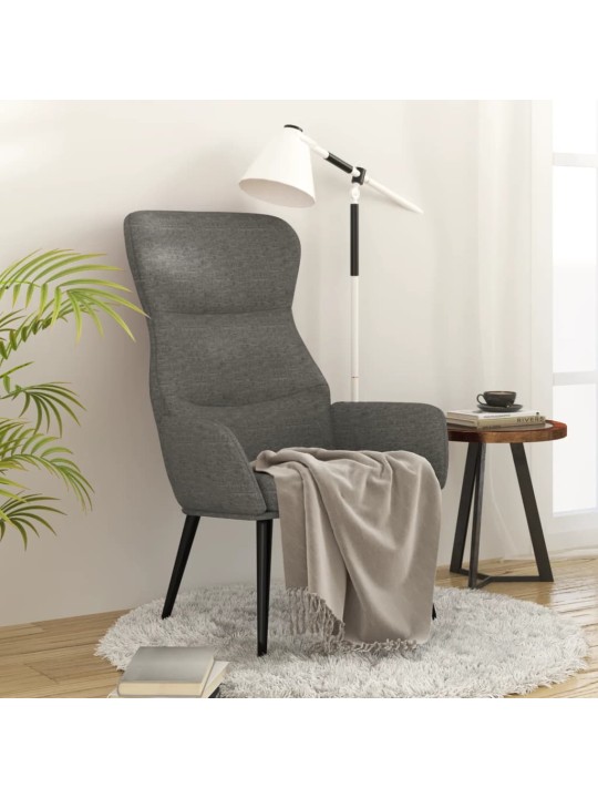 Relaxační křeslo světle šedé textil