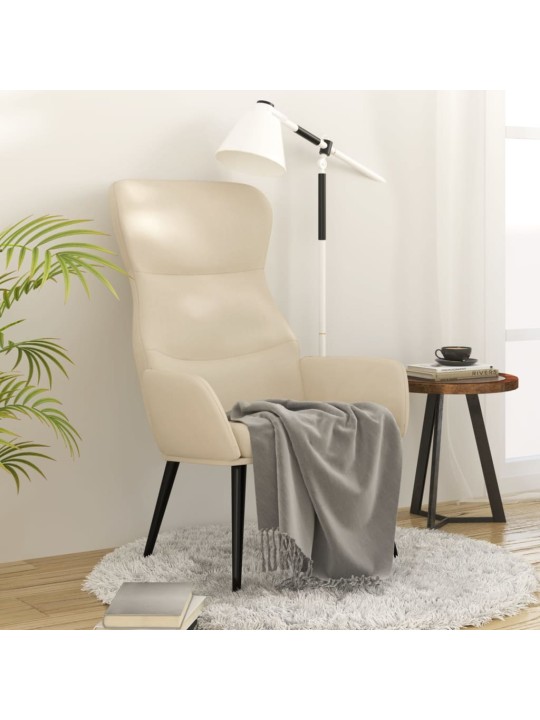 Relaxační křeslo krémové textil