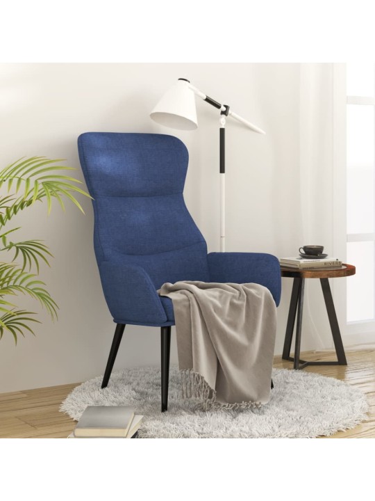 Relaxační křeslo modré textil