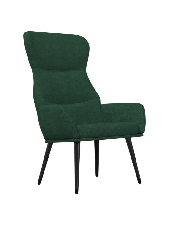 Relaxační křeslo tmavě zelené textil