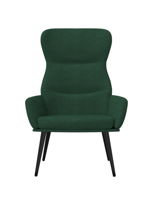Relaxační křeslo tmavě zelené textil