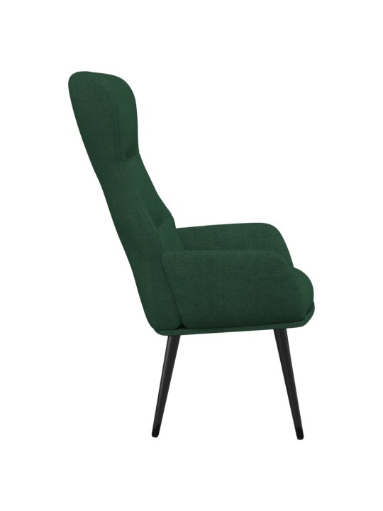 Relaxační křeslo tmavě zelené textil