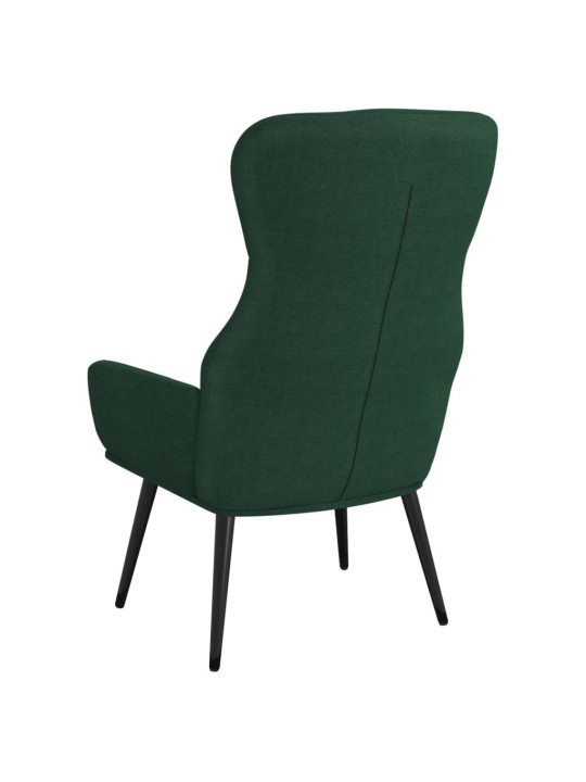 Relaxační křeslo tmavě zelené textil