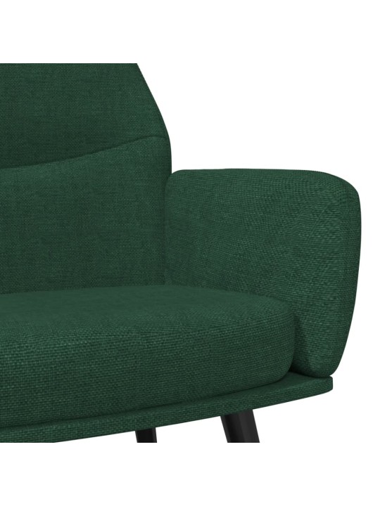 Relaxační křeslo tmavě zelené textil