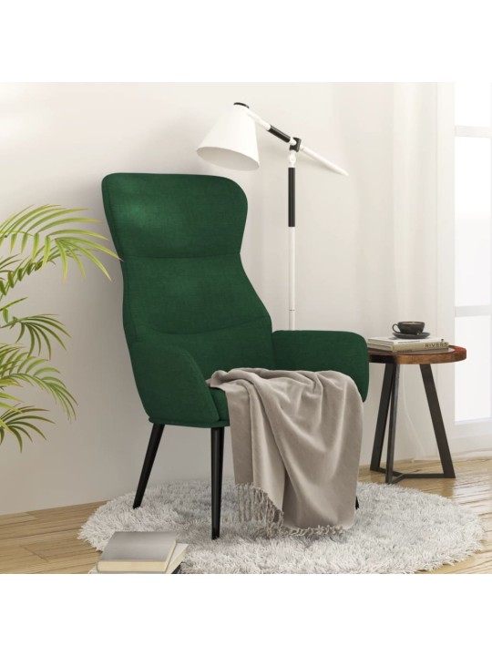 Relaxační křeslo tmavě zelené textil