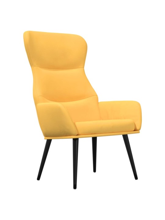 Relaxační křeslo hořčicově žluté textil