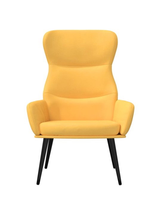 Relaxační křeslo hořčicově žluté textil