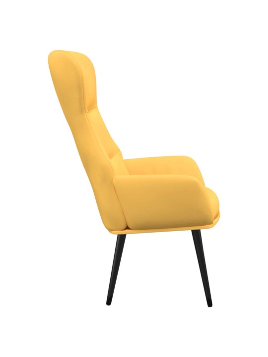 Relaxační křeslo hořčicově žluté textil