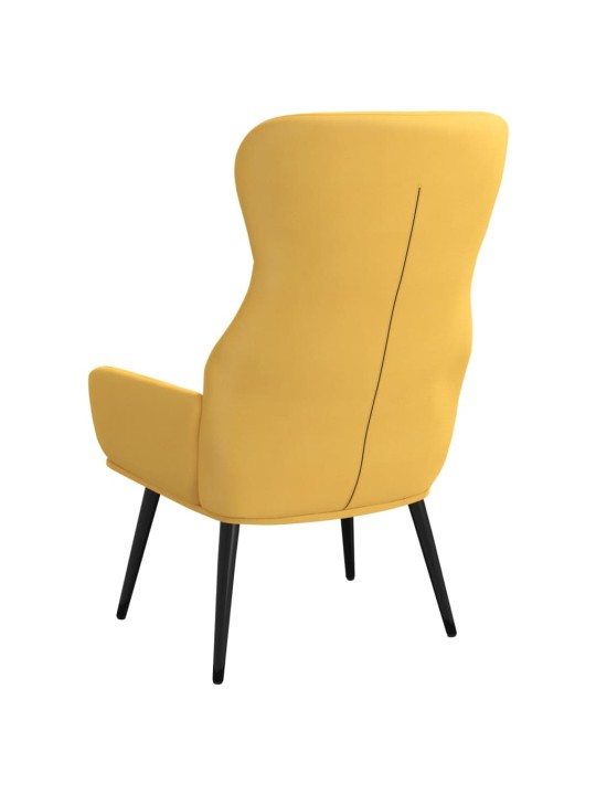 Relaxační křeslo hořčicově žluté textil