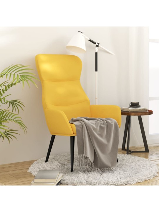 Relaxační křeslo hořčicově žluté textil