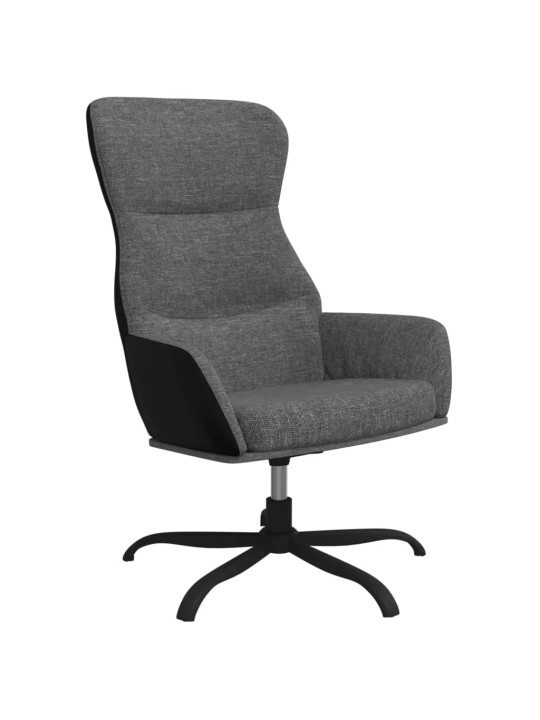 Relaxační křeslo světle šedé textil