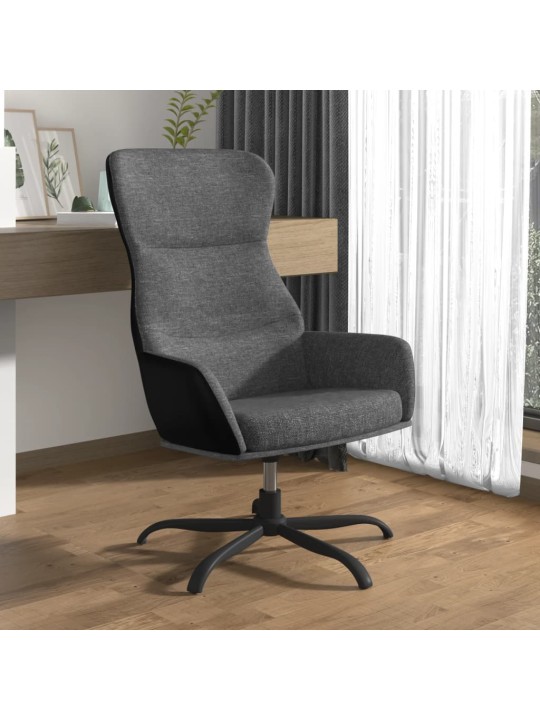 Relaxační křeslo světle šedé textil