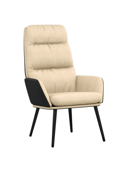 Relaxační křeslo krémové textil