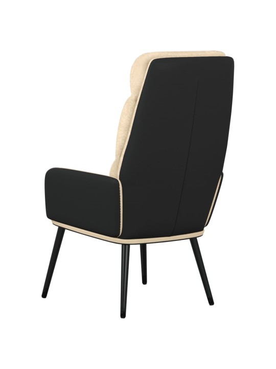 Relaxační křeslo krémové textil