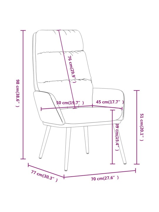 Relaxační křeslo krémové textil