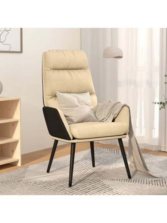 Relaxační křeslo krémové textil