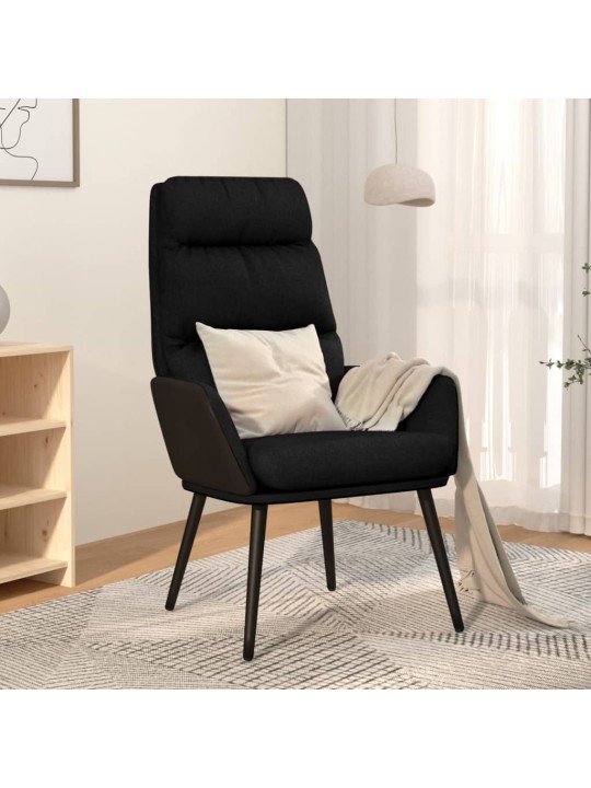 Relaxační křeslo černé textil