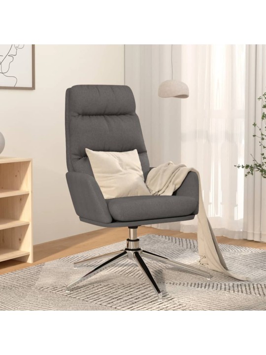 Relaxační křeslo světle šedé textil