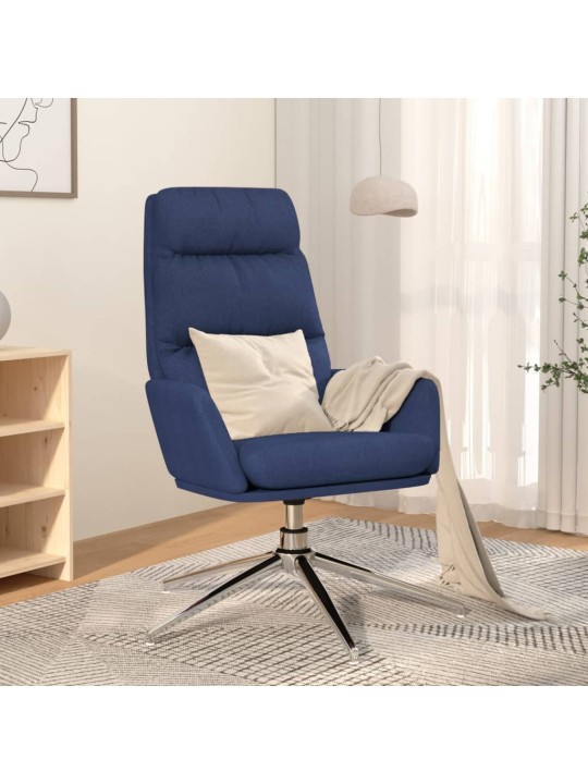 Relaxační křeslo modré textil