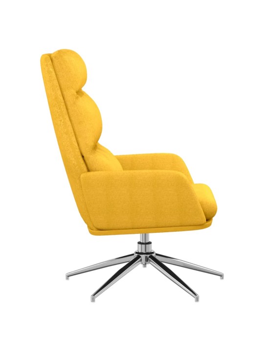 Relaxační křeslo hořčicově žluté textil