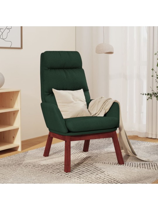 Relaxační křeslo tmavě zelené textil