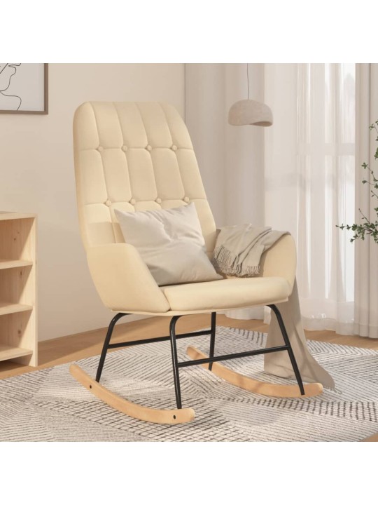 Houpací křeslo krémové textil