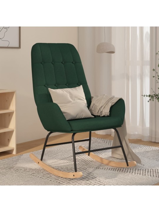 Houpací křeslo tmavě zelené textil