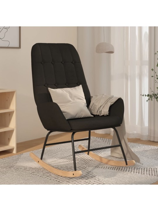 Houpací křeslo černé textil