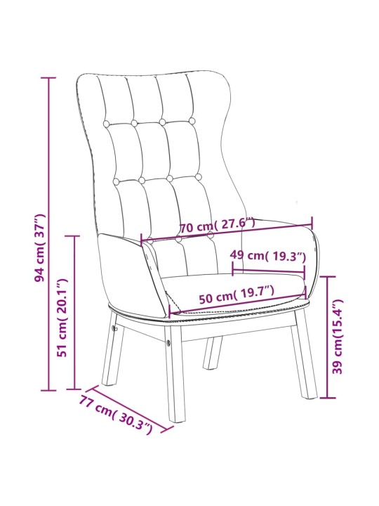 Relaxační židle krémová textil
