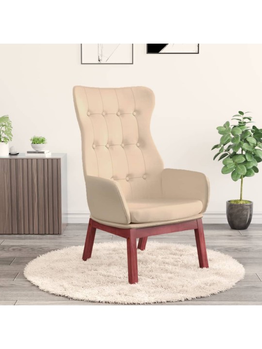 Relaxační židle krémová textil