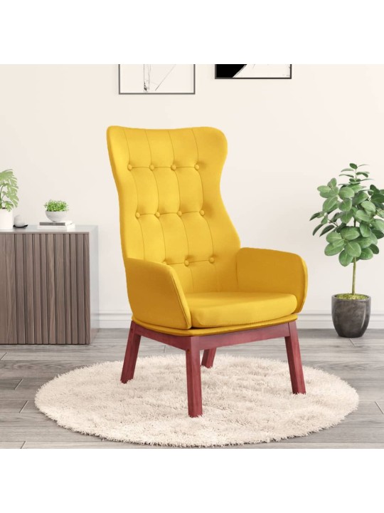 Relaxační křeslo hořčicově žluté textil