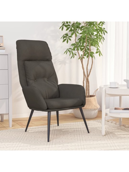Relaxační křeslo tmavě šedé umělá broušená kůže