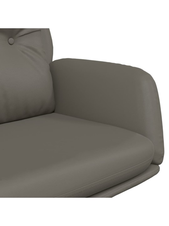 Relaxační křeslo šedé pravá kůže