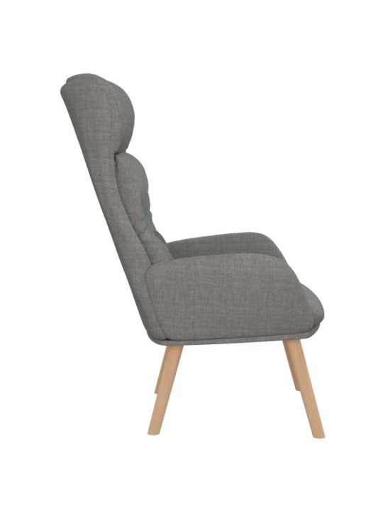 Relaxační křeslo světle šedé textil
