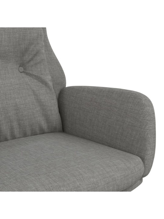 Relaxační křeslo světle šedé textil